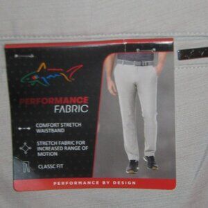 NWT Greg Norman Mens Golf Performance Classic Fit Pant Stretch Shark Grey 42x32